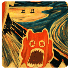 【魔鬼猫表情-呐喊猫】#GIF 动图 名画 呐喊 爱德华·蒙克 油画 IP 动漫 魔性 斗图 zombiescat