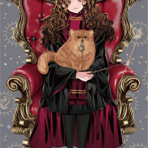 hp 赫敏格兰杰 椅子坐姿 动漫风作者:さ