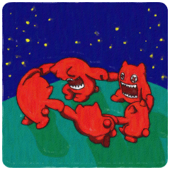 【魔鬼猫表情-舞蹈猫】#GIF 动图 名画 油画 亨利·马蒂斯 舞蹈 IP 动漫 魔性 斗图 zombiescat
