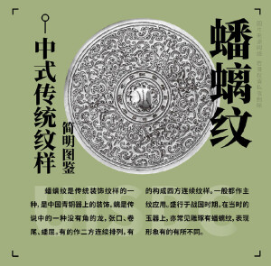 相信有些小主曾经注意过，我们古代的衣服上的纹样，在其他地方也能找到，比如器皿、家具、建筑等等。

这是因为，纹样作为中国传统文化的重要组成部分，一直贯穿于中国历史发展的整个流程，贯穿于人们生活的之中，反映出不同时期的风俗习惯。
一共分三期给大家介绍。今天就带大家来欣赏
最后一期大家都十分熟悉的传统纹样，来看看你认识几个吧。