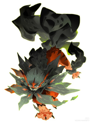 61.卡蒂狗3(风速狗 洗翠形态) 火属性~闪焰冲锋
      原型: 神兽麒麟