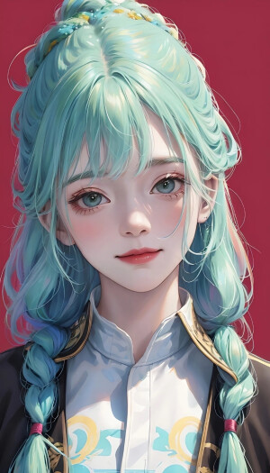 AI动漫头  ☞美少女五彩头发，适合整个夏天。