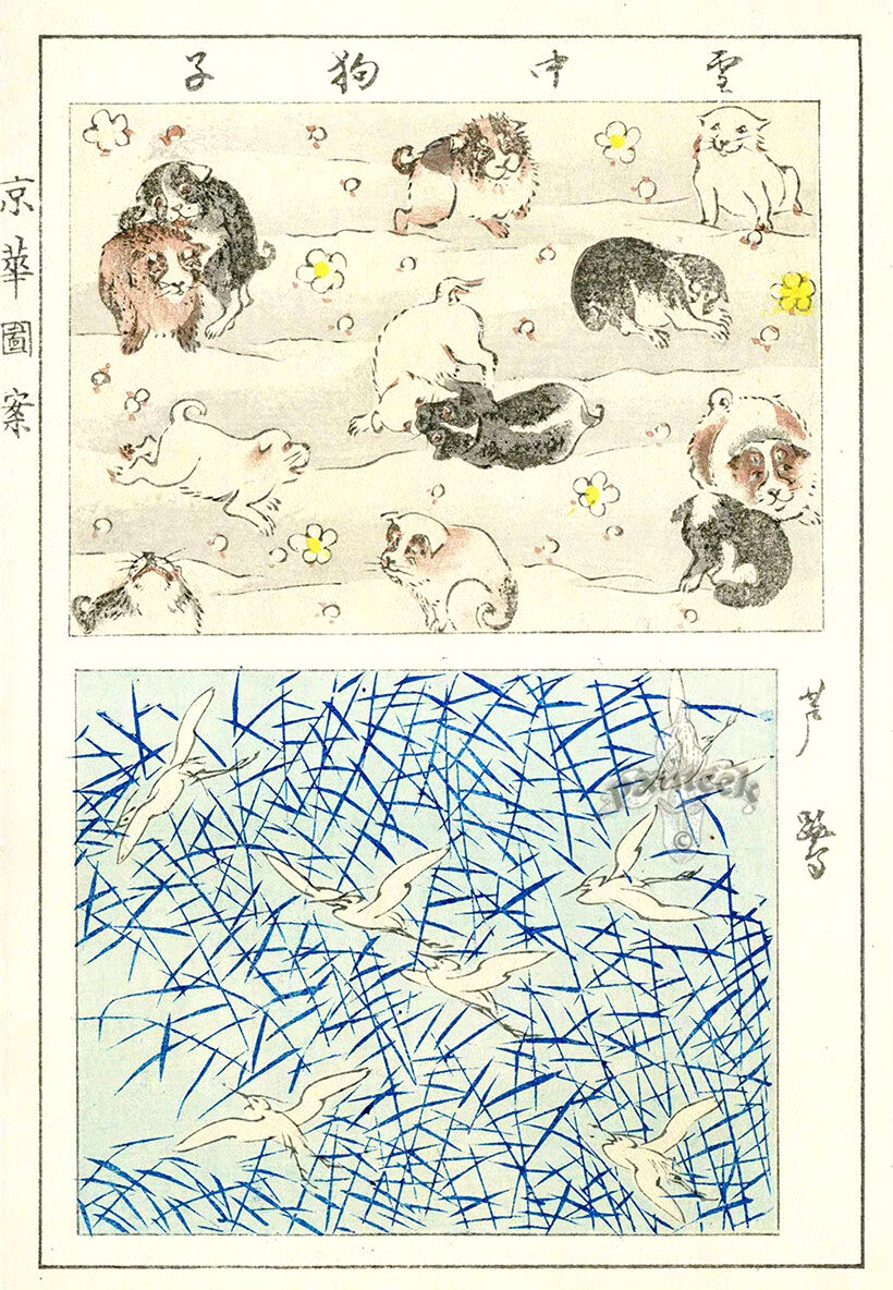 约1900年的日本版画设计图案。 ​​​​
