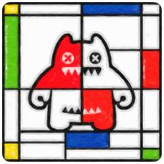 【魔鬼猫表情-蒙德里安】#GIF 动图 名画 油画 皮特·科内利斯·蒙德里安 抽象 IP 动漫 魔性 斗图 zombiescat
