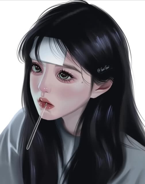 手绘女漫头