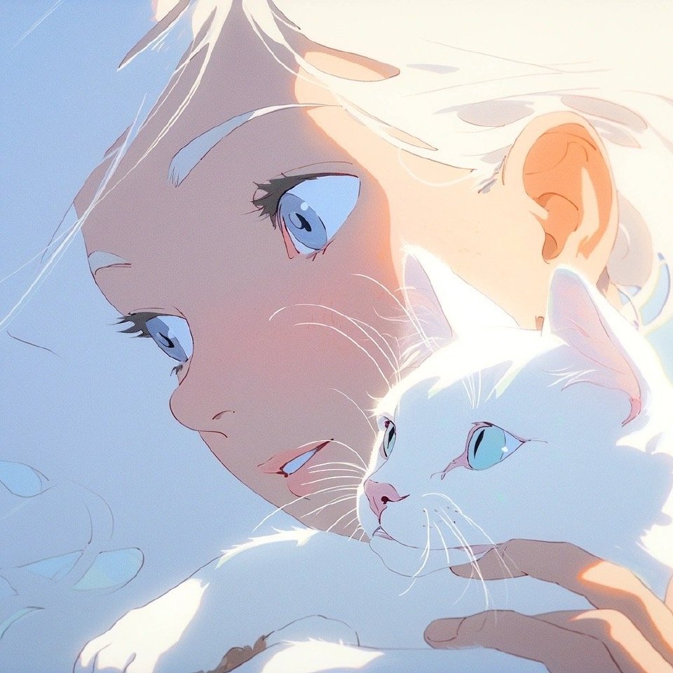 治愈猫猫少女头像
cr:鱼柒文（xhs）
