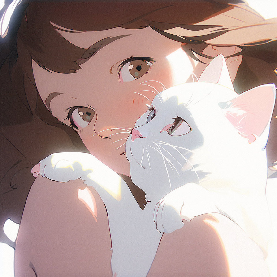 治愈猫猫少女头像
cr:鱼柒文（xhs）
