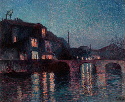 夜的色彩。作者：Maximilien Luce ​​​​