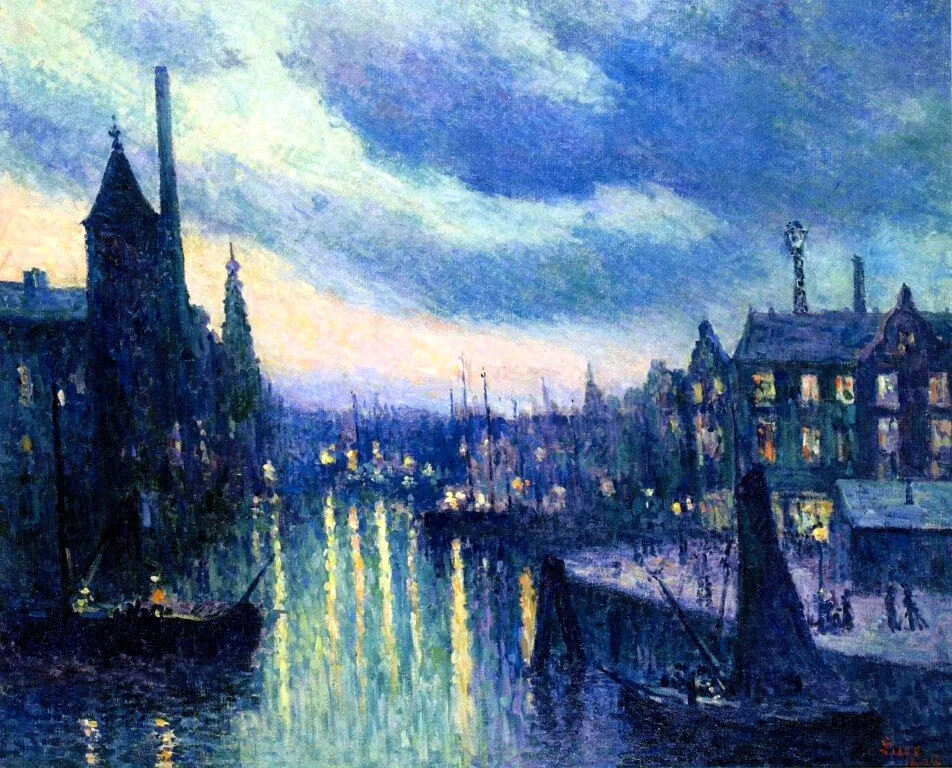 夜的色彩。作者：Maximilien Luce ​​​​