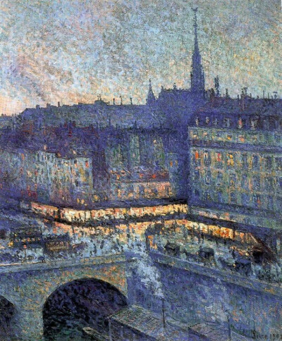 夜的色彩。作者：Maximilien Luce ​​​​