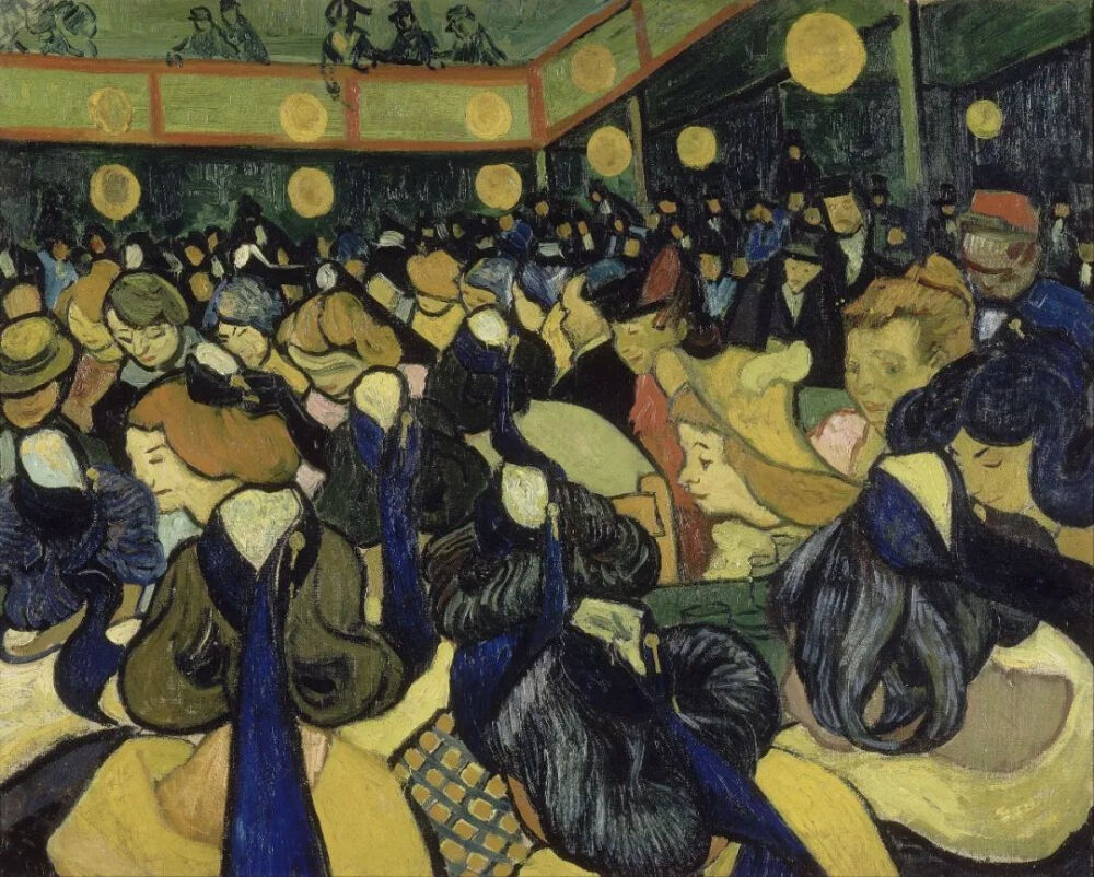 文森特·梵·高《The Dance Hall in Arles》，布面油画，65×81cm，1888年，2010年展出于上海世博会法国馆。