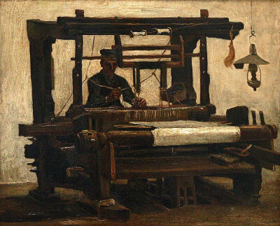 文森特·梵·高《织布机》（Loom with Weaver），布面油画，70×85cm，1885年，1988年在荷兰克勒勒·米勒博物馆被盗。