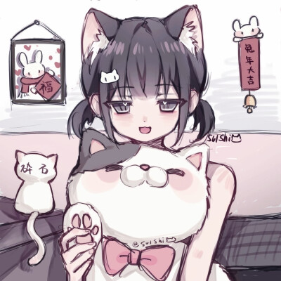 摸鱼 画师suishi 可爱的情头