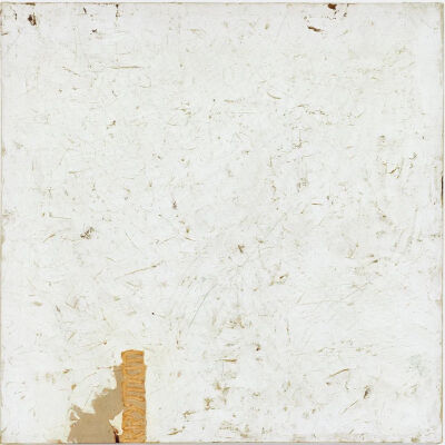 罗伯特·莱曼《Untitled》，布面油画，111.1×111.1cm，1959年 ©2023 Robert Ryman / Artists Rights Society (ARS), New York.