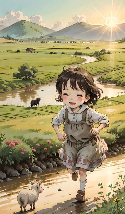 蔚蓝的天空覆盖着这五彩缤纷的世界，人生的道路犹如那一抹抹阳光的沐浴，沐浴在那平坦、崎岖的道路上