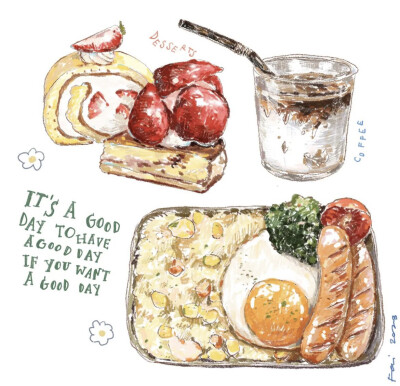 手绘美食手帐素材
ins：fai_colorpencil