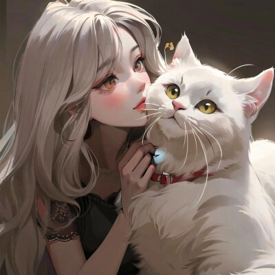 抱猫女头