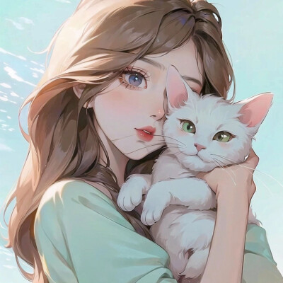 抱猫女头