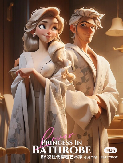 浴袍迪士尼公主—AI