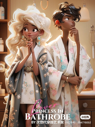 浴袍迪士尼公主—AI
