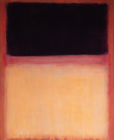 马克·罗斯科《No.9(Dark Over Light Earth/Violet and Yellow in Rose)》，布面油画，211.5×172.7×4.5cm，1954年，现藏于洛杉矶现代艺术博物馆，原为潘萨收藏。