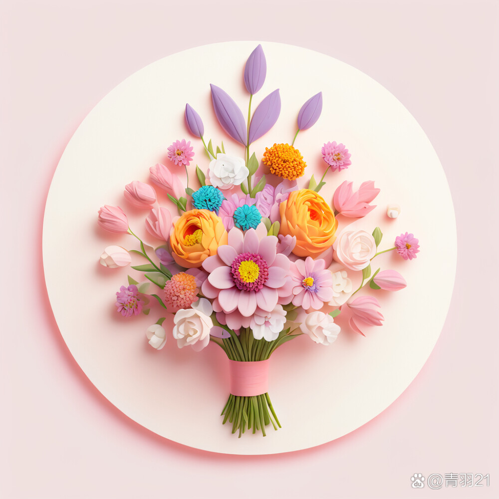 超轻粘土作品｜美丽的花束