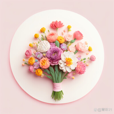 超轻粘土作品｜美丽的花束