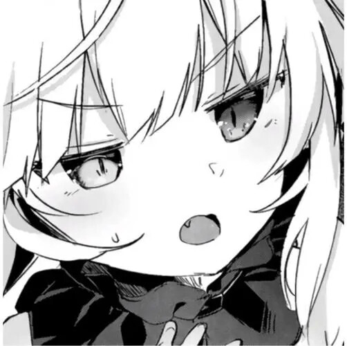 女头，动漫，黑白[图源网]