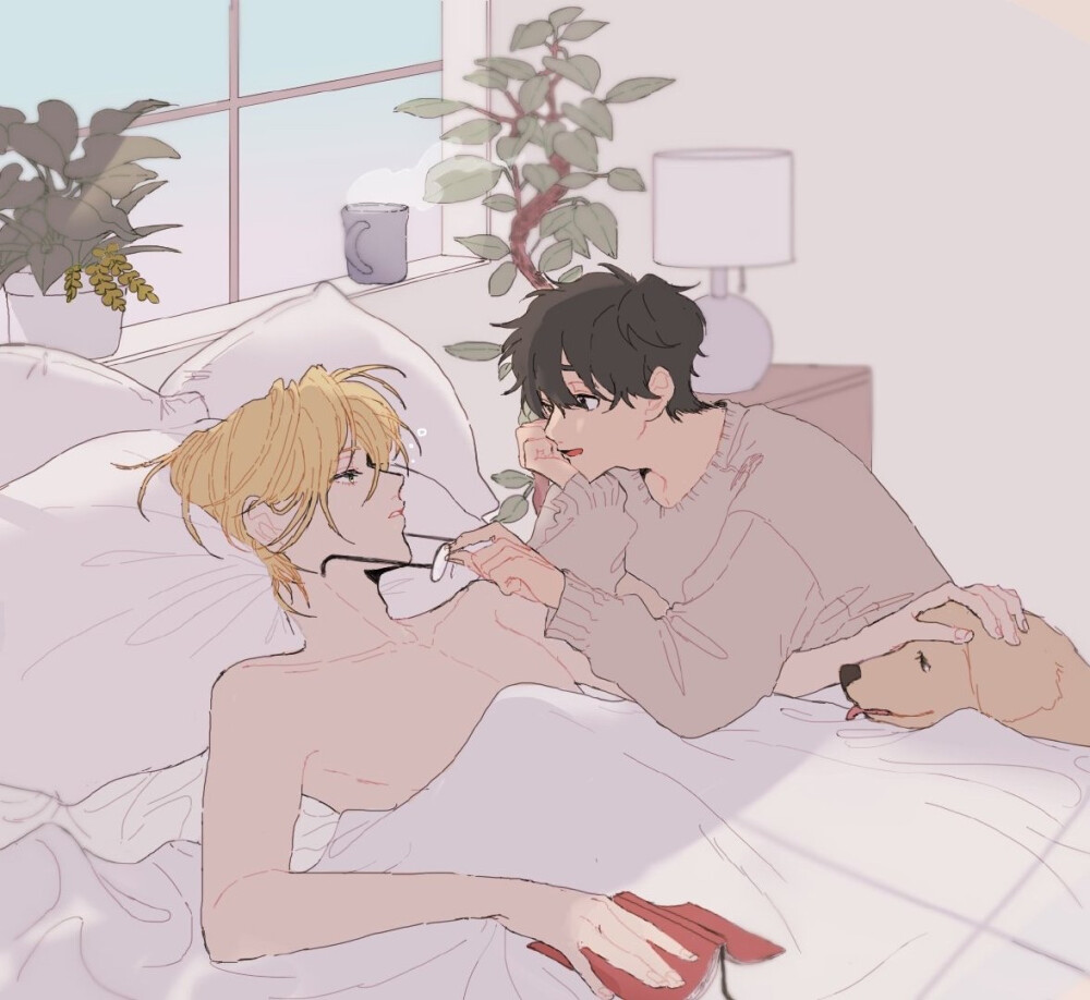 #banana fish# 亚修&英二在平行世界的温馨日常[给你小心心]
twi：_a_co_pi_ ​​​