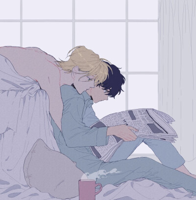 #banana fish# 亚修&英二在平行世界的温馨日常[给你小心心]
twi：_a_co_pi_ ???