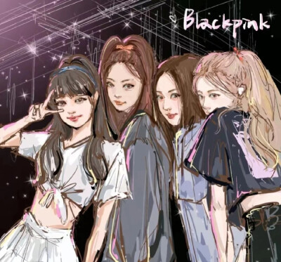 blackpink手绘背景图