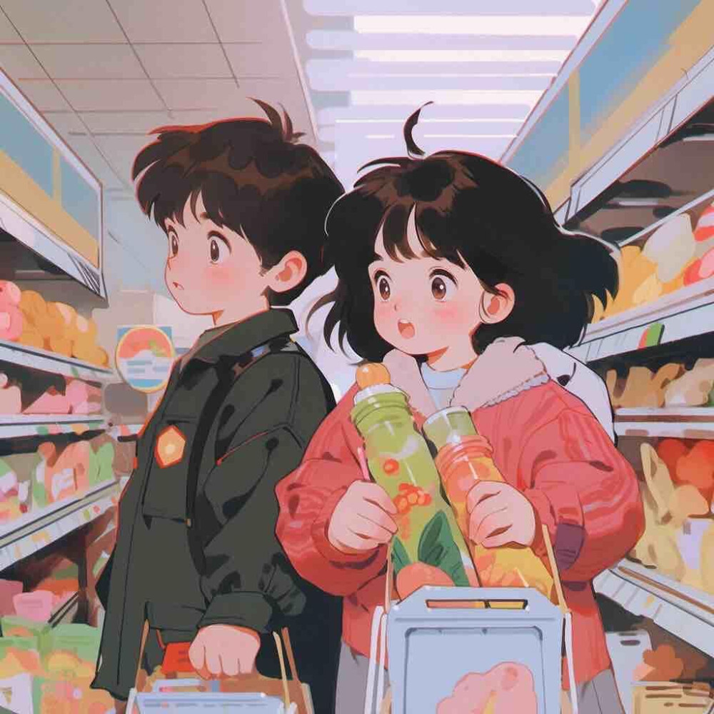 情侣卡通 cr：菜菜