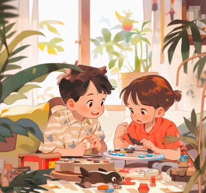 情侣卡通 cr：菜菜