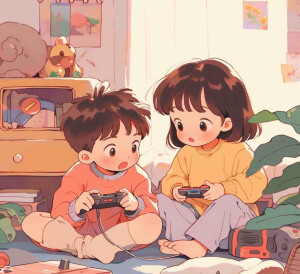 情侣卡通 cr：菜菜