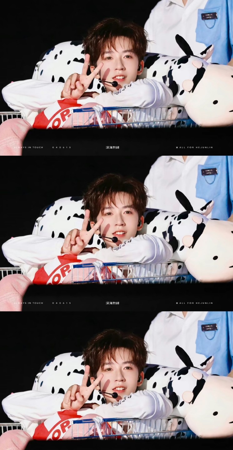  180+，桃花眼，有兔牙，高眉骨，笔直剑眉，衣品好，会唱会跳会rap会篮球，爱吃章鱼烧火龙果，他叫贺峻霖