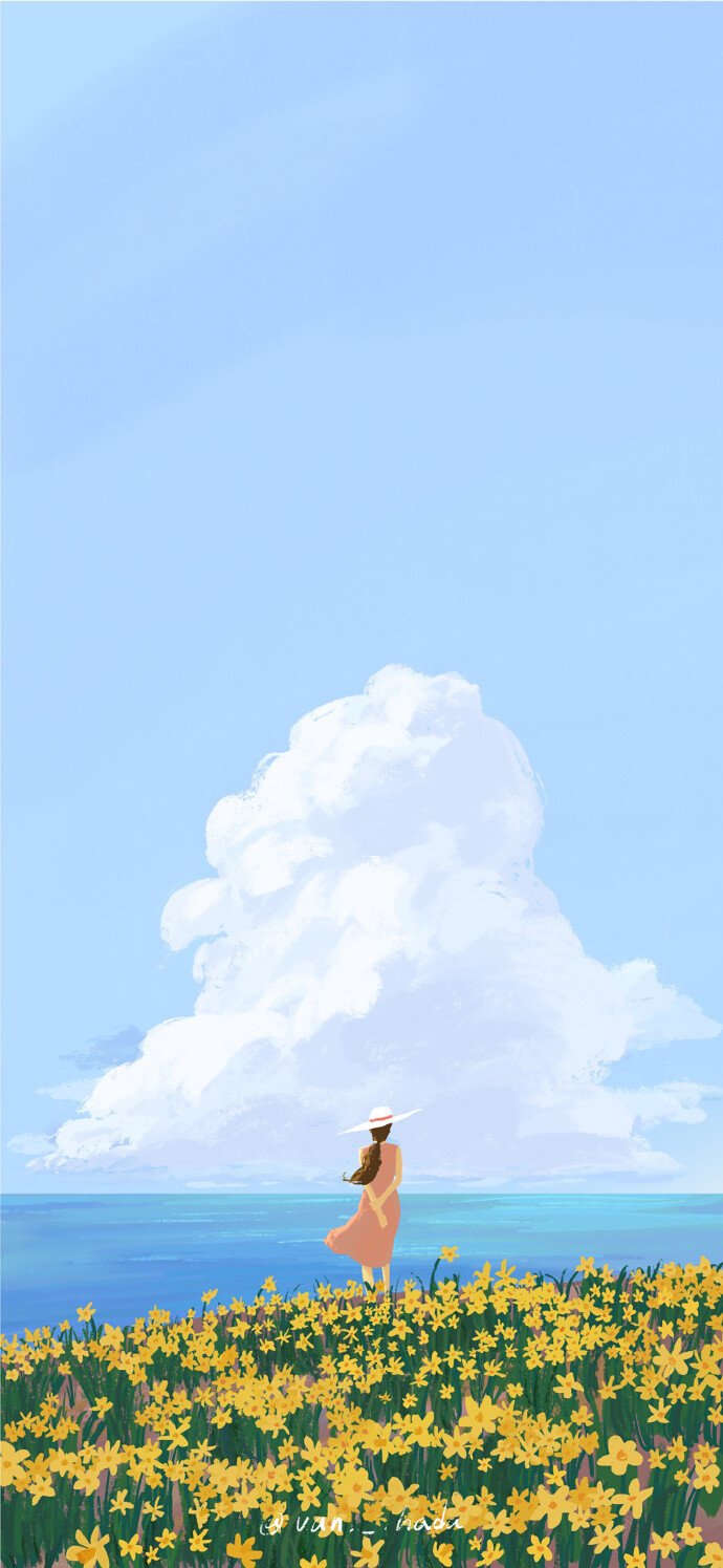 iphone壁纸手绘艺术清新手绘一颗酸苹果的壁纸库