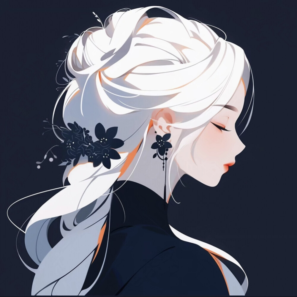 ai古风女头白发系列