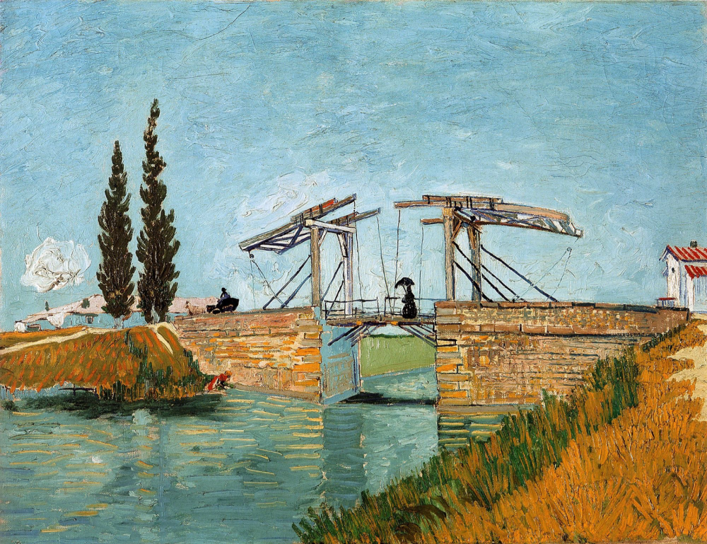 《吊桥》（Drawbridge），Vincent van Gogh，1888年，布面油画，科隆瓦尔拉夫-里夏茨博物馆藏