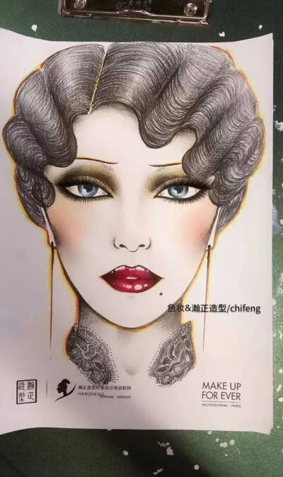 精美人物彩铅画