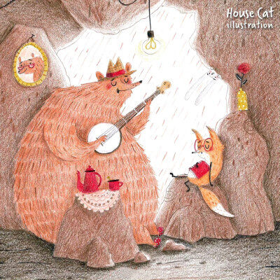 彩铅插画，来自housecatillustration ​ ​​​