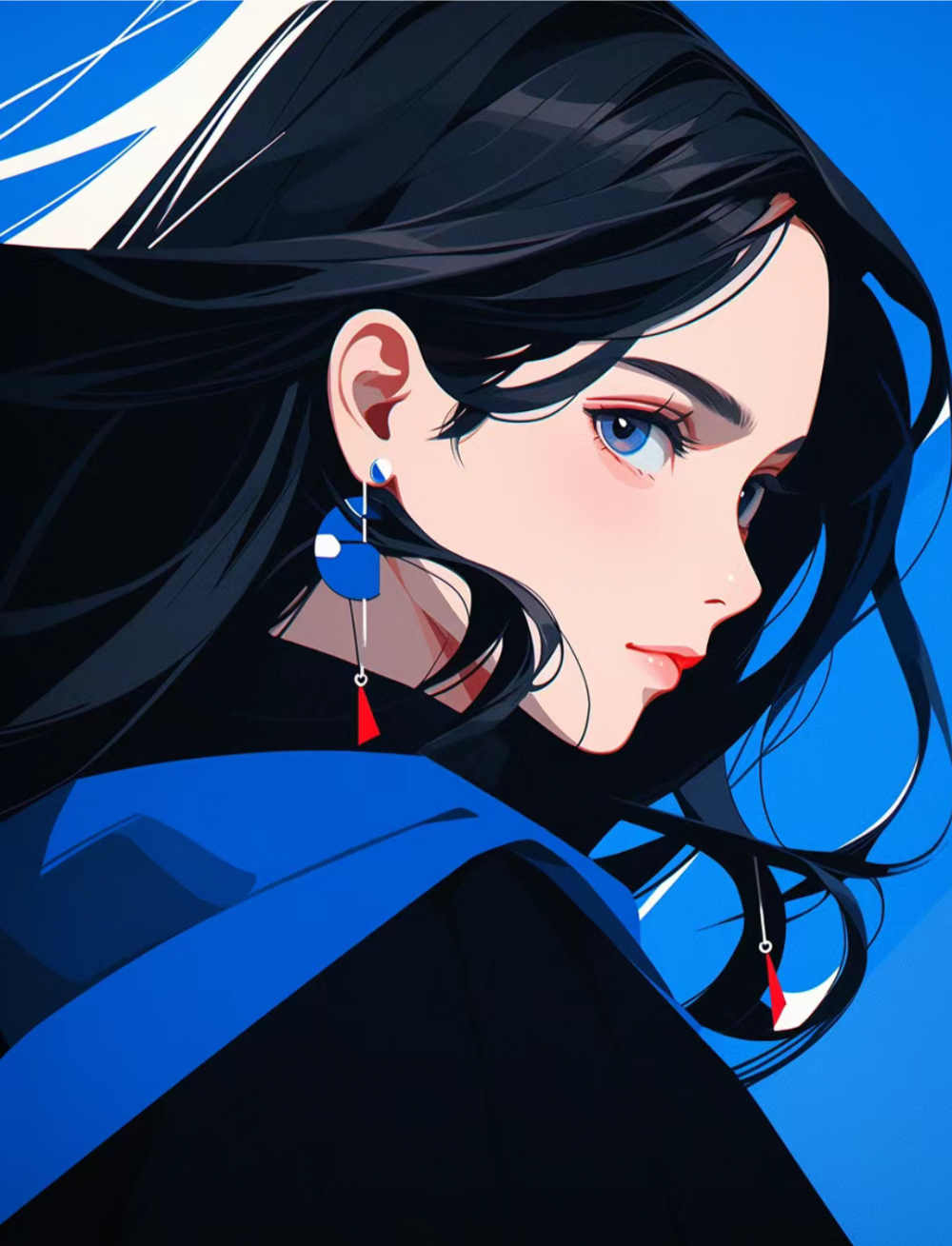 蓝色系动漫女御姐