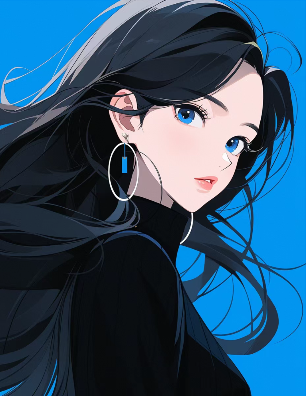 蓝色系动漫女御姐