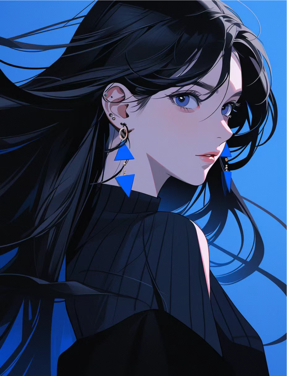 蓝色系动漫女御姐