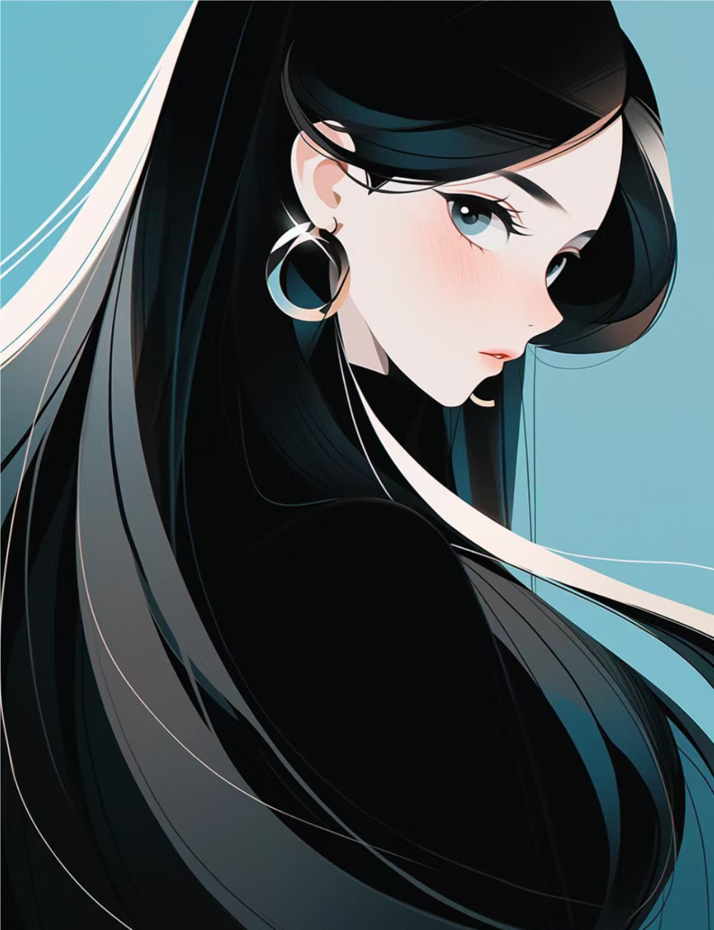 蓝色系动漫女御姐