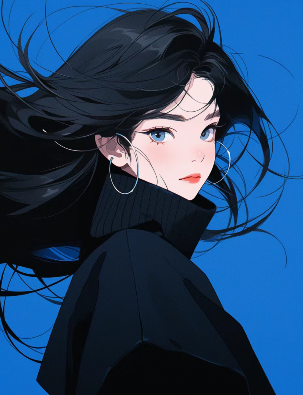 蓝色系动漫女御姐