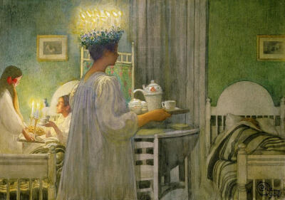 瑞典画家卡尔·拉尔森（Carl Larsson,1853-1919）画作欣赏。