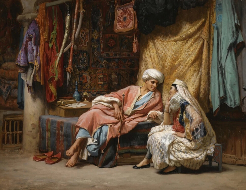 美国艺术家.弗雷德里克·阿瑟·布里奇曼(Frederick Arthur Bridgman)1847-1928,画作欣赏。