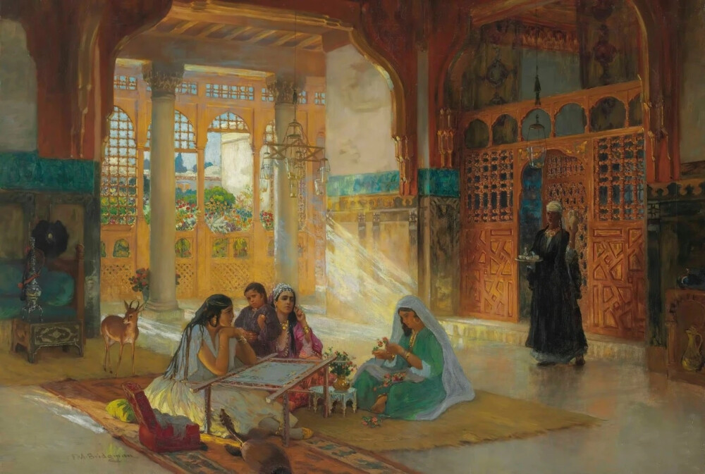 美国艺术家.弗雷德里克·阿瑟·布里奇曼(Frederick Arthur Bridgman)1847-1928,画作欣赏。