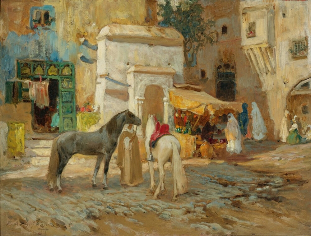  美国艺术家.弗雷德里克·阿瑟·布里奇曼(Frederick Arthur Bridgman)1847-1928,画作欣赏。