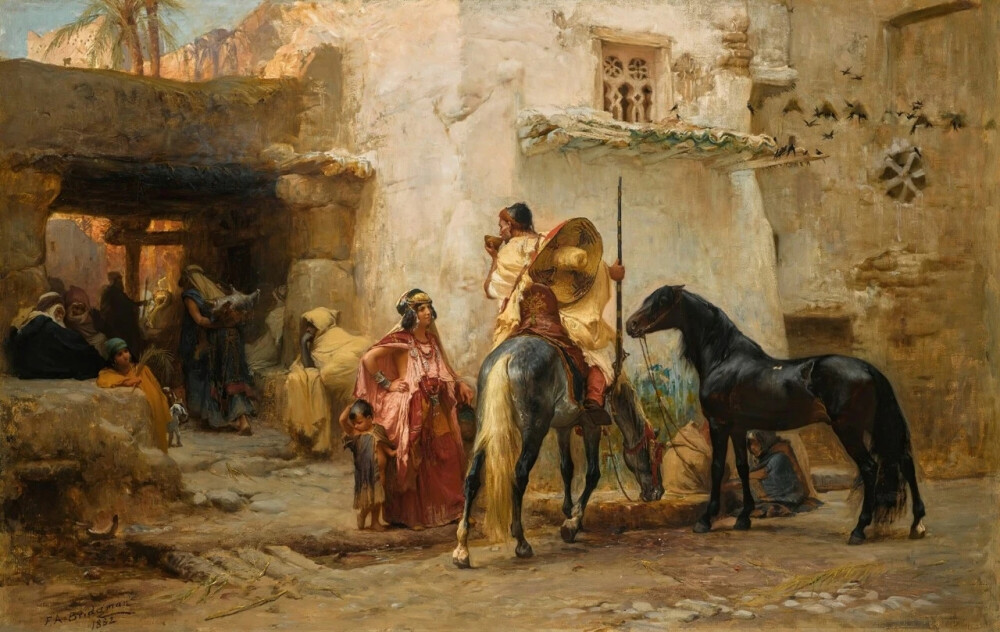 美国艺术家.弗雷德里克·阿瑟·布里奇曼(Frederick Arthur Bridgman)1847-1928,画作欣赏。